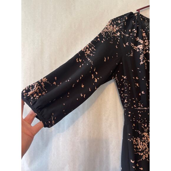 ModCloth Black Beige Bohemian Style Dress Women's Size Small - Picture 4 of 8